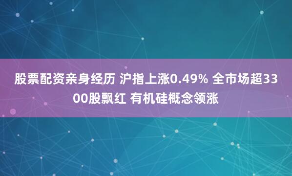 股票配资亲身经历 沪指上涨0.49% 全市场超3300股飘红 有机硅概念领涨